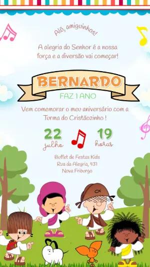 Convite de Aniversário Turma do Cristãozinho Editável
