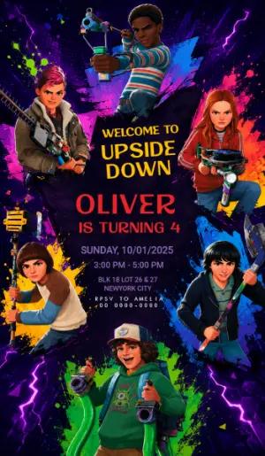 Stranger Things 'Upside Down' Editable Birthday Invitation
