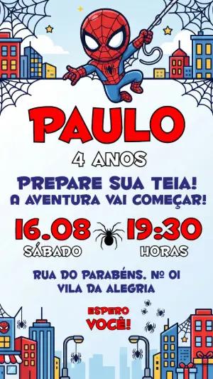 Convite de Aniversário Homem-Aranha Baby Fofo para Editar