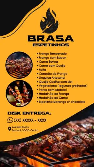 Cardápio para Espetaria com Fotos para Editar Online