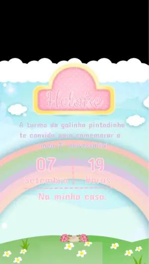 Convite Animado Galinha Pintadinha Rosa para Editar