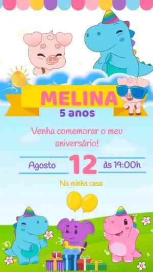Convite Animado Aniversário Baby Tube para Editar Online