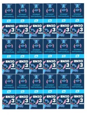 Rótulo de Tic Tac Lembrancinha Stitch Editável para Aniversário