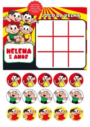 Jogo da Velha Turma da Mônica para Festa Editável Online