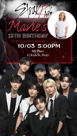 Stray Kids Birthday Invitation | Editable K-pop Party Template