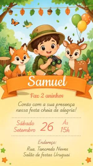 Convite Digital Aniversário Bosque Encantado para Editar