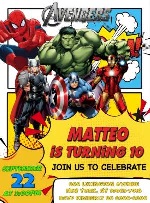 Avengers Birthday Invitation | Editable Superhero Template