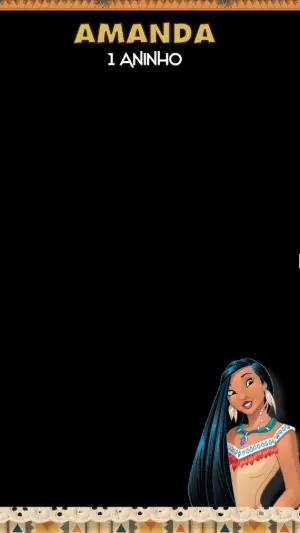 Moldura para Stories de Aniversário Pocahontas Editável