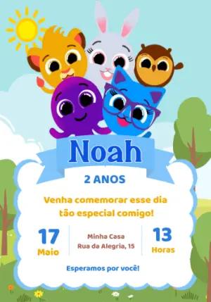 Convite Aniversário Bolofofos com a Turma para Editar