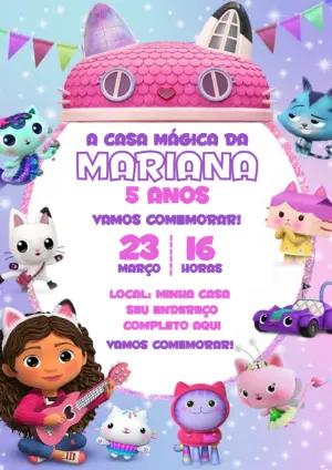 Convite de Aniversário Casa Mágica da Gabby para Editar