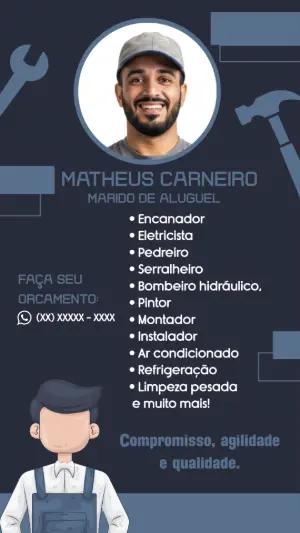 Cartão de Visita Marido de Aluguel Editável Online para Divulgar