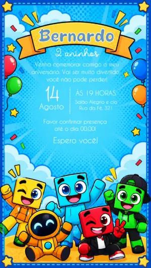 Convite de Aniversário Turma do Athos Editável