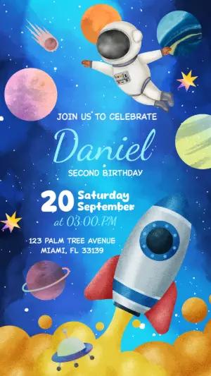 Outer Space Birthday Invitation | Editable Digital Template