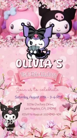 Animated Kuromi Birthday Video Invitation Template to Edit