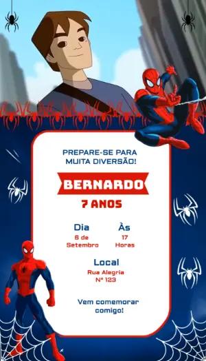 Convite Animado de Aniversário Homem-Aranha para Editar