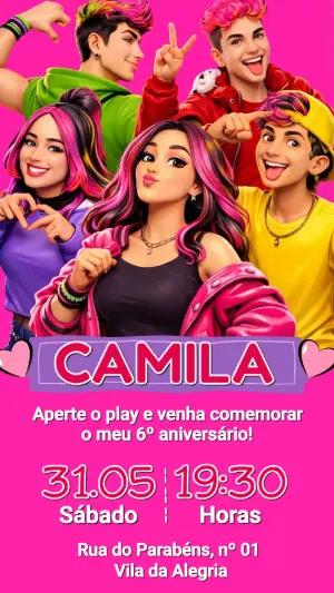 Convite de Aniversário EmilyVick Dos Rosa | Modelo Editável
