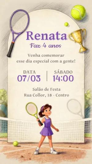 Convite de Aniversário Infantil Tênis Ilustrado para Editar