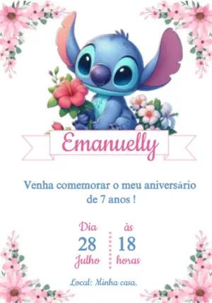 Convite Animado Aniversário Stitch para Editar Online