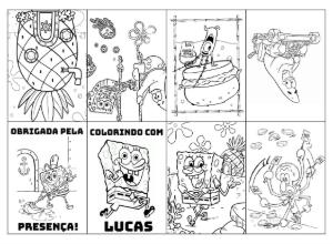 Livrinho de Colorir Bob Esponja Editável para Imprimir