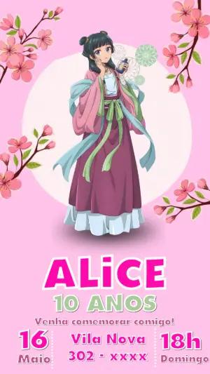 Convite de Aniversário Diários de uma Apotecária Editável