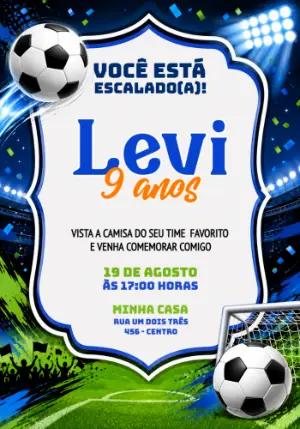 Convite de Aniversário Futebol: Modelo Digital para Editar