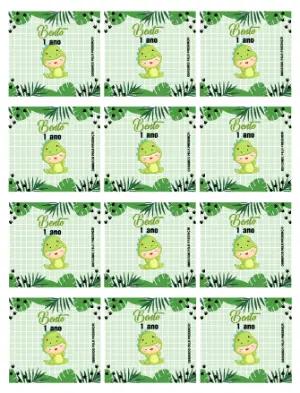 Adesivo para Bala Personalizada Dinossauro Baby Editável para Aniversário