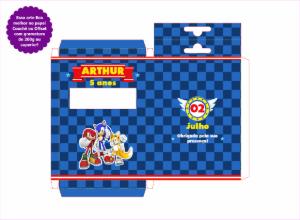 Caixa Lápis de Cor Aniversário Sonic para Editar Online