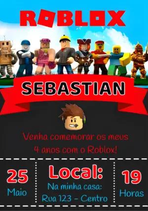 Convite de Aniversário Roblox para Menino | Modelo Editável