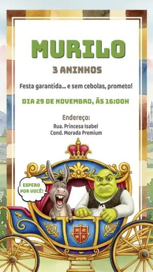 Convite de Aniversário Shrek Divertido para Editar Online