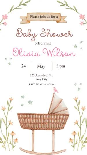 Boho Floral Baby Shower Invitation to Edit Online