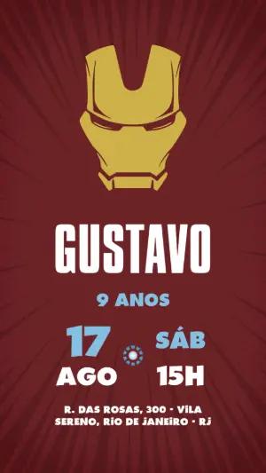 Convite Aniversário Homem de Ferro para Editar Online