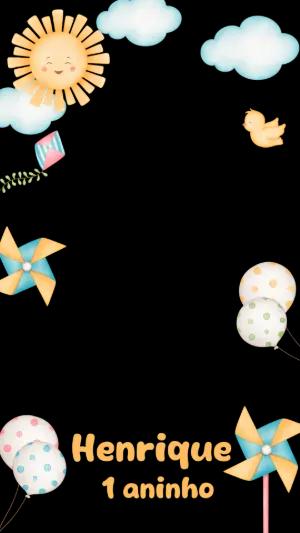 Moldura para Story Aniversário Infantil Céu Divertido