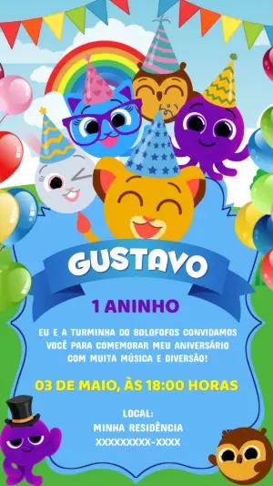 Convite de Aniversário Bolofofos Editável Online