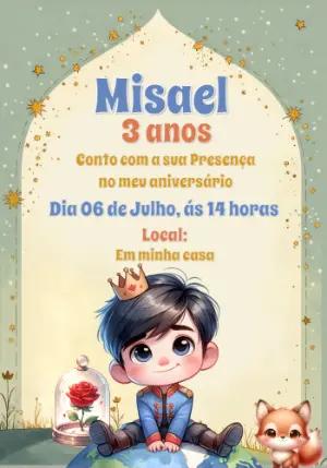 Convite Aniversário Pequeno Príncipe Editável Online