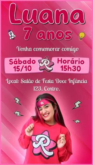 Convite de Aniversário Emilly Vick com Foto para Editar