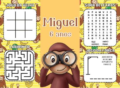 Revistinha de Jogos George o Curioso Aniversário Editável