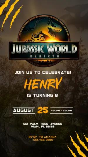 Editable Jurassic World Birthday Party Invitation Template