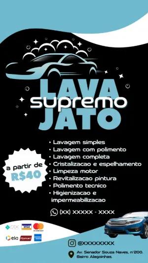 Cartão de Visita Digital para Lava Jato Editável Online