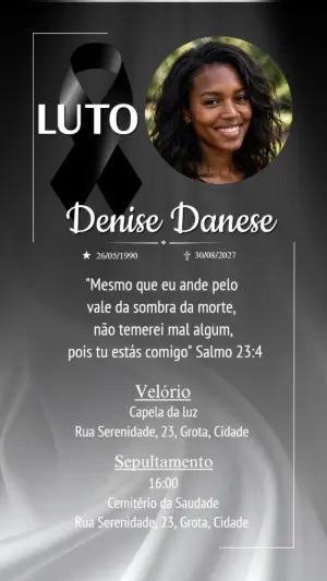Comunicado de Falecimento Elegante com Foto para Editar