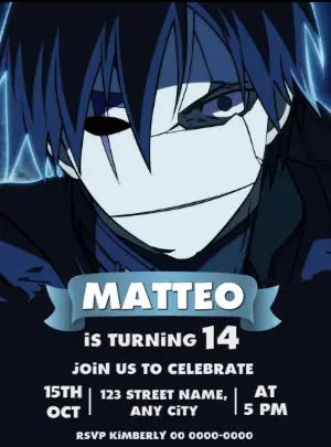 Darker than Black Birthday Invitation - Editable Digital Template