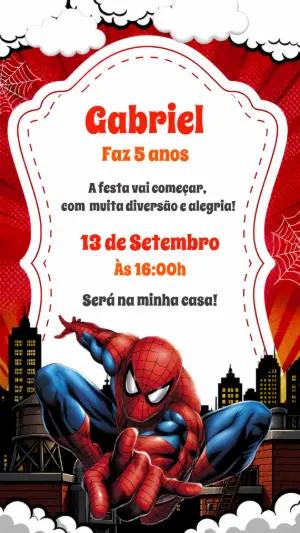 Convite de Aniversário Homem-Aranha para Editar Online