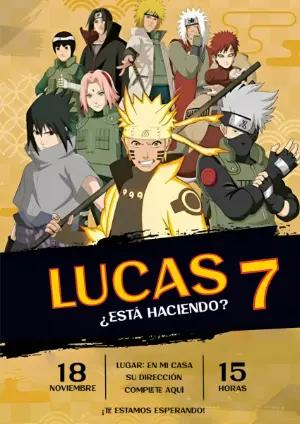 Invitación de Cumpleaños de Naruto para Editar Online