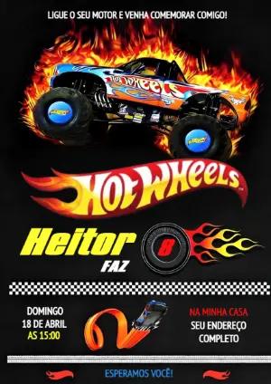 Convite Digital Hot Wheels Monster Truck Editável