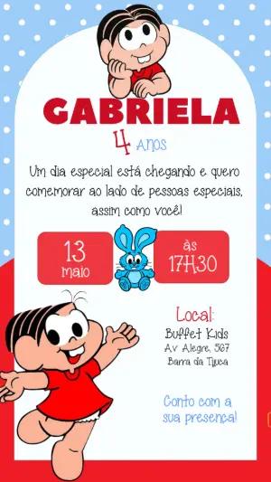 Convite de Aniversário da Turma da Mônica Editável Online