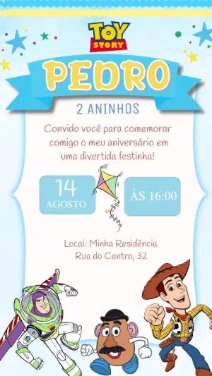 Convite de Aniversário Toy Story para Editar