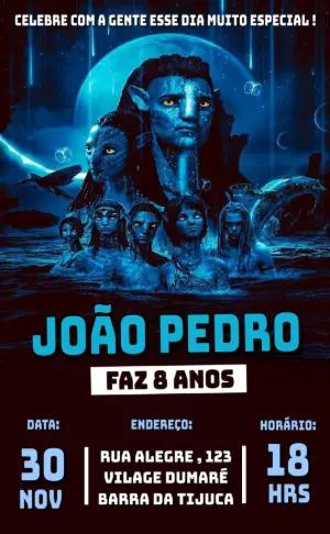 Convite de Aniversário Avatar com Personagens para Editar