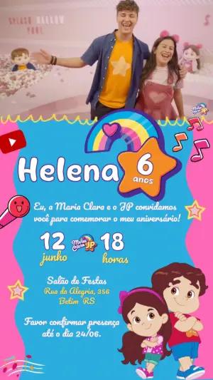 Convite Animado Maria Clara & JP: Vídeo de Aniversário para Editar