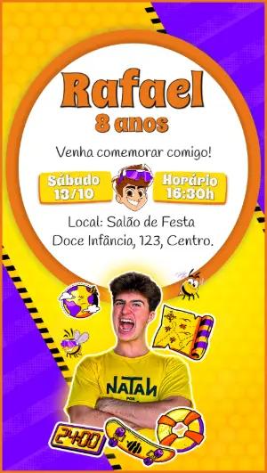Convite de Aniversário Natan por Aí para Editar Online