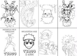 Lembrancinha Festa Naruto: Livrinho de Colorir para Editar