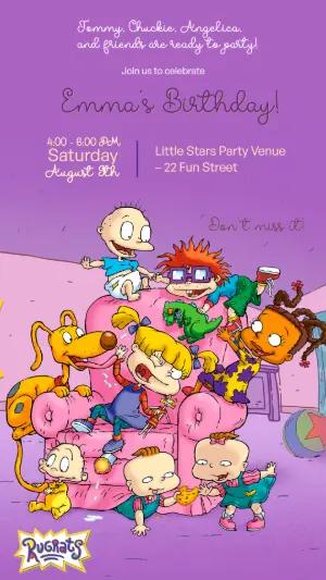 Rugrats Cartoon Birthday Invitation | Editable Template